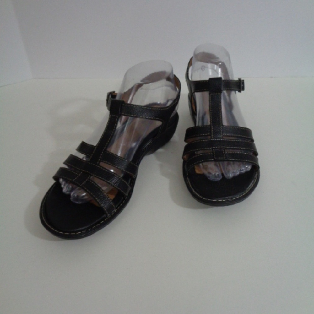 Bjorndal Comfort Black Leather Womans Sandals 8.5